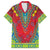 Haiti Choeblack Dashiki Style Family Matching Long Sleeve Bodycon Dress and Hawaiian Shirt Red Color