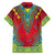Haiti Choeblack Dashiki Style Family Matching Long Sleeve Bodycon Dress and Hawaiian Shirt Red Color