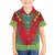 Haiti Choeblack Dashiki Style Family Matching Long Sleeve Bodycon Dress and Hawaiian Shirt Red Color