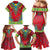 Haiti Choeblack Dashiki Style Family Matching Mermaid Dress and Hawaiian Shirt Red Color