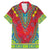 Haiti Choeblack Dashiki Style Family Matching Mermaid Dress and Hawaiian Shirt Red Color