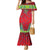 Haiti Choeblack Dashiki Style Family Matching Mermaid Dress and Hawaiian Shirt Red Color