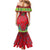 Haiti Choeblack Dashiki Style Family Matching Mermaid Dress and Hawaiian Shirt Red Color