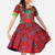 Haiti Choeblack Dashiki Style Family Matching Off The Shoulder Long Sleeve Dress and Hawaiian Shirt Red Color