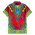 Haiti Choeblack Dashiki Style Family Matching Off The Shoulder Long Sleeve Dress and Hawaiian Shirt Red Color