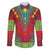 Haiti Choeblack Dashiki Style Family Matching Off The Shoulder Long Sleeve Dress and Hawaiian Shirt Red Color