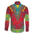 Haiti Choeblack Dashiki Style Family Matching Off The Shoulder Long Sleeve Dress and Hawaiian Shirt Red Color