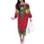 Haiti Choeblack Dashiki Style Family Matching Off The Shoulder Long Sleeve Dress and Hawaiian Shirt Red Color