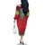 Haiti Choeblack Dashiki Style Family Matching Off The Shoulder Long Sleeve Dress and Hawaiian Shirt Red Color