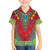 Haiti Choeblack Dashiki Style Family Matching Off The Shoulder Long Sleeve Dress and Hawaiian Shirt Red Color