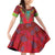 Haiti Choeblack Dashiki Style Family Matching Off Shoulder Short Dress and Hawaiian Shirt Red Color