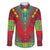 Haiti Choeblack Dashiki Style Family Matching Puletasi and Hawaiian Shirt Red Color