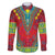 Haiti Choeblack Dashiki Style Family Matching Short Sleeve Bodycon Dress and Hawaiian Shirt Red Color