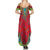 Haiti Choeblack Dashiki Style Family Matching Summer Maxi Dress and Hawaiian Shirt Red Color