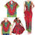 Haiti Choeblack Dashiki Style Family Matching Tank Maxi Dress and Hawaiian Shirt Red Color