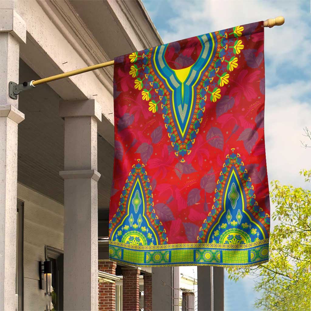 Haiti Choeblack Dashiki Style Garden Flag Red Color