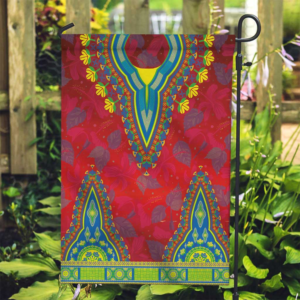 Haiti Choeblack Dashiki Style Garden Flag Red Color