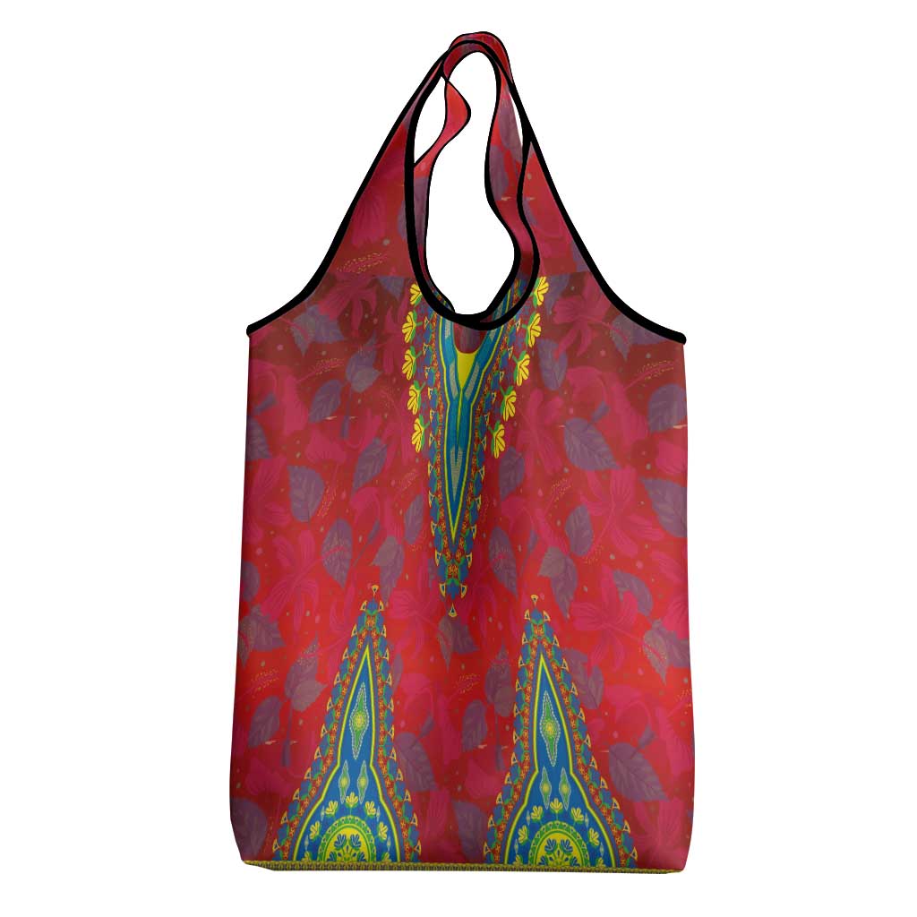Haiti Choeblack Dashiki Style Grocery Bag Red Color