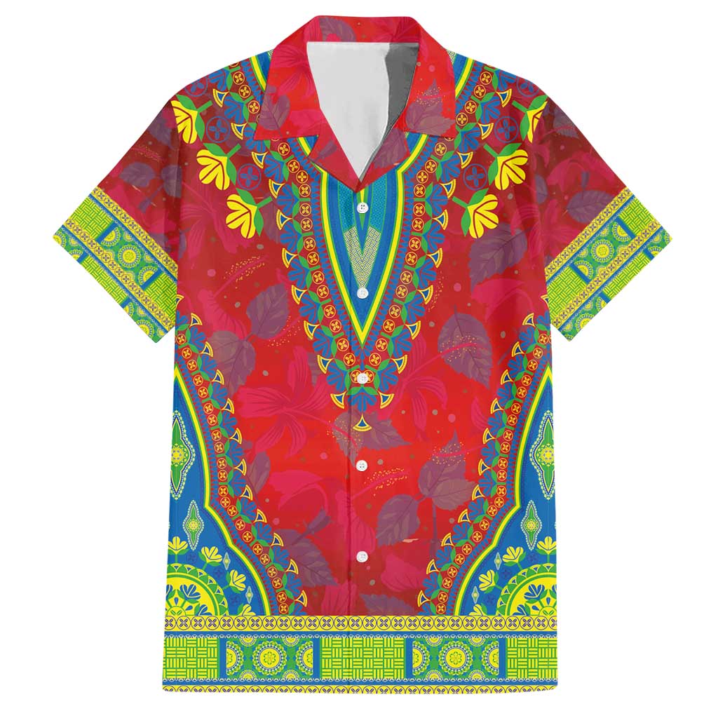 Haiti Choeblack Dashiki Style Hawaiian Shirt Red Color