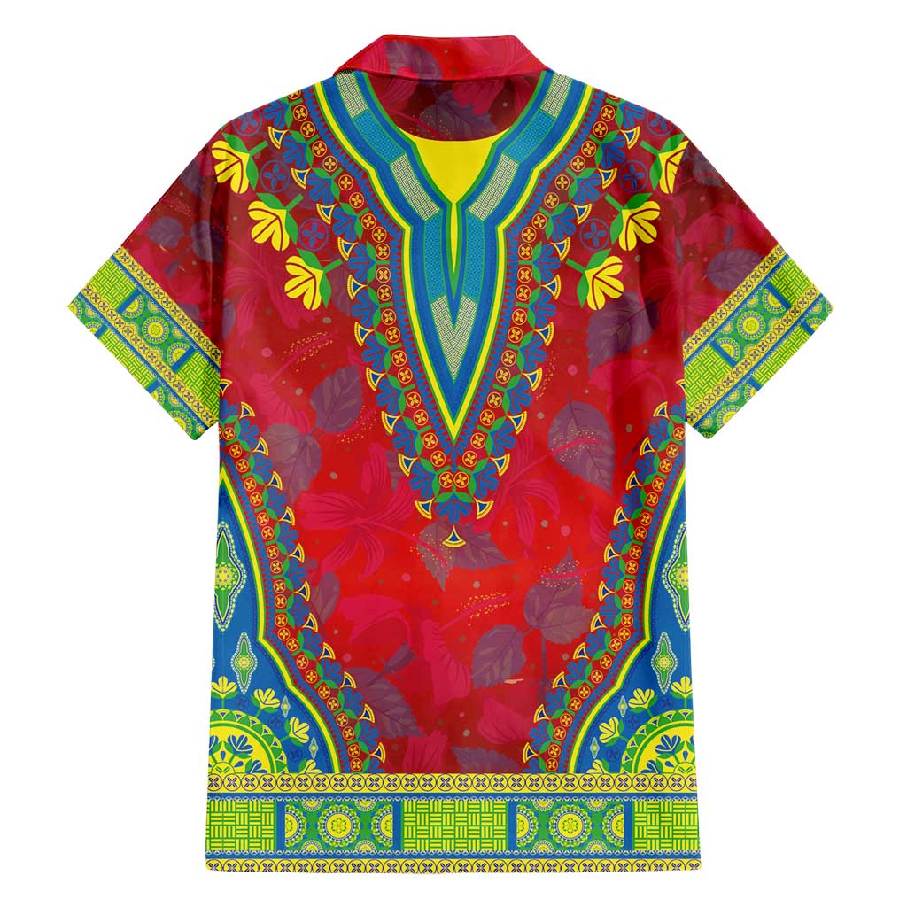 Haiti Choeblack Dashiki Style Hawaiian Shirt Red Color