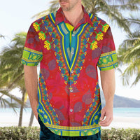 Haiti Choeblack Dashiki Style Hawaiian Shirt Red Color