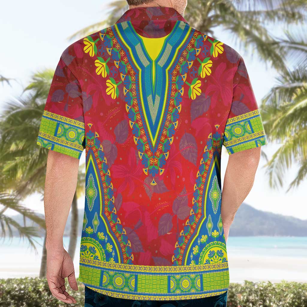 Haiti Choeblack Dashiki Style Hawaiian Shirt Red Color