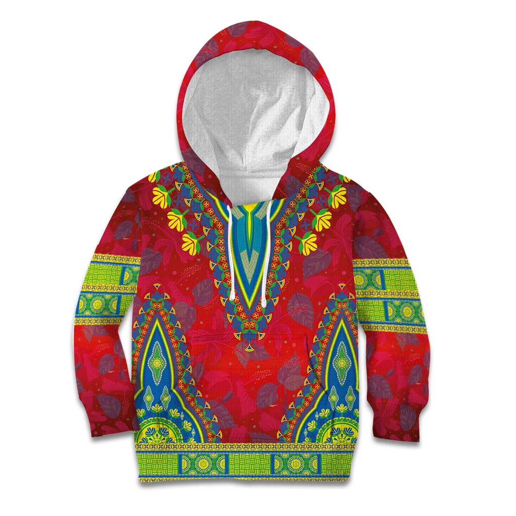 Haiti Choeblack Dashiki Style Kid Hoodie Red Color