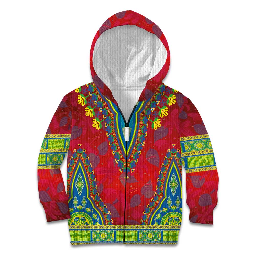 Haiti Choeblack Dashiki Style Kid Hoodie Red Color