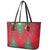 Haiti Choeblack Dashiki Style Leather Tote Bag Red Color