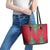 Haiti Choeblack Dashiki Style Leather Tote Bag Red Color