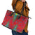 Haiti Choeblack Dashiki Style Leather Tote Bag Red Color