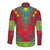 Haiti Choeblack Dashiki Style Long Sleeve Button Shirt Red Color