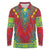 Haiti Choeblack Dashiki Style Long Sleeve Polo Shirt Red Color
