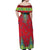 Haiti Choeblack Dashiki Style Off Shoulder Maxi Dress Red Color