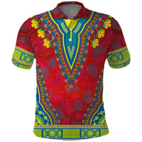 Haiti Choeblack Dashiki Style Polo Shirt Red Color