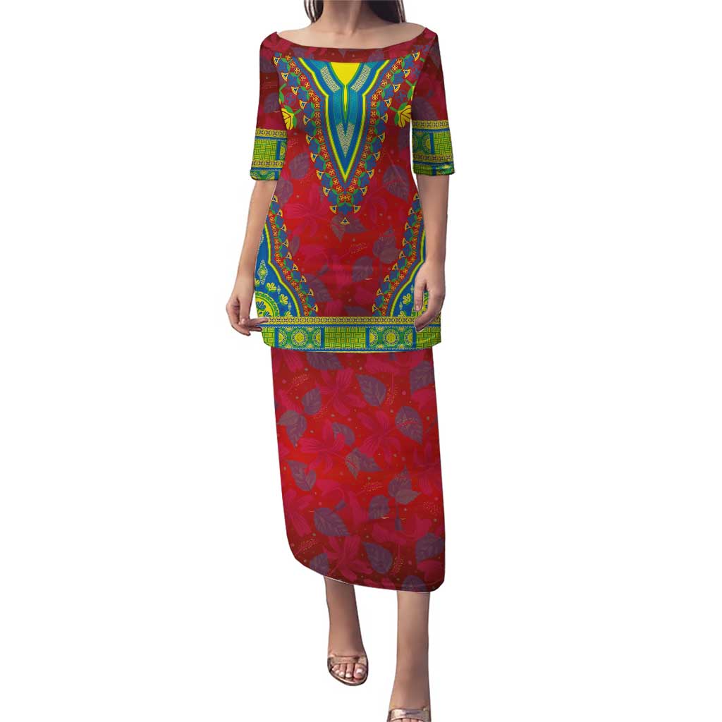 Haiti Choeblack Dashiki Style Puletasi Red Color