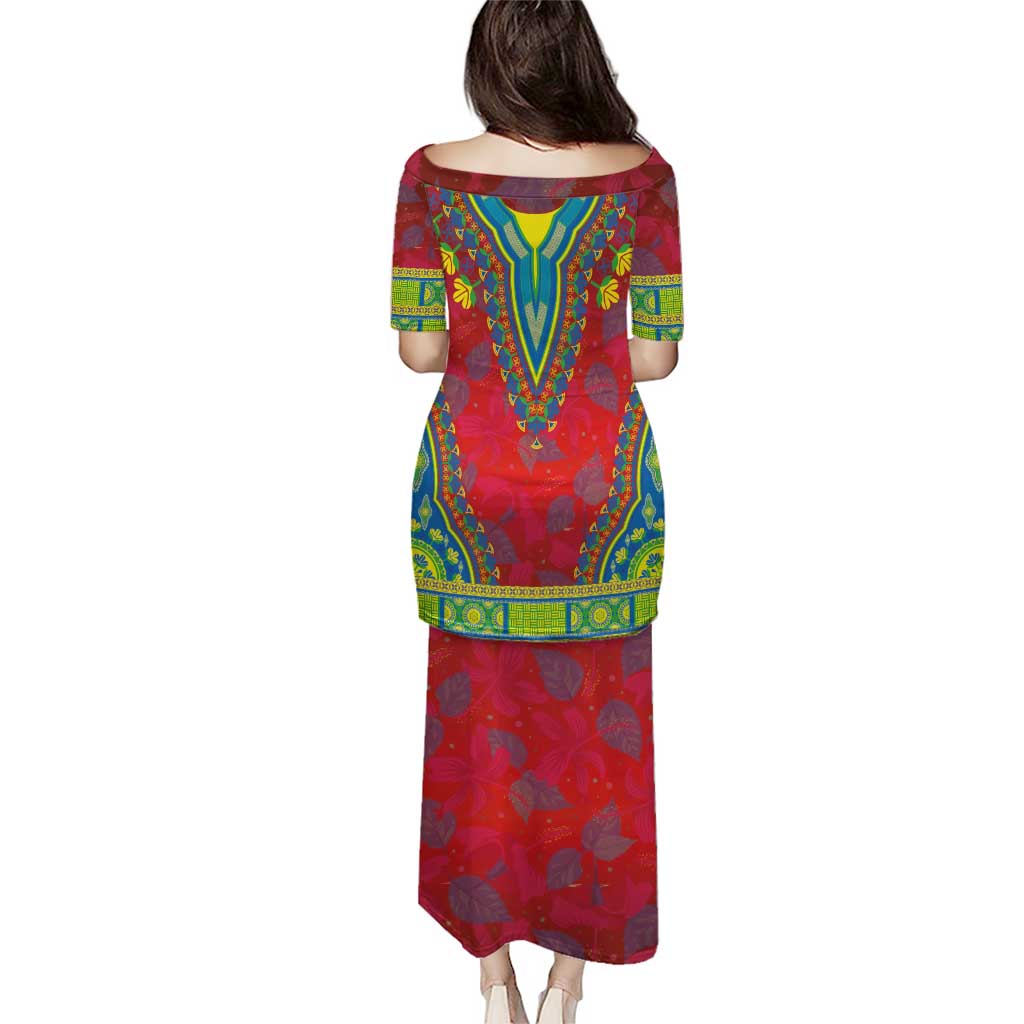 Haiti Choeblack Dashiki Style Puletasi Red Color