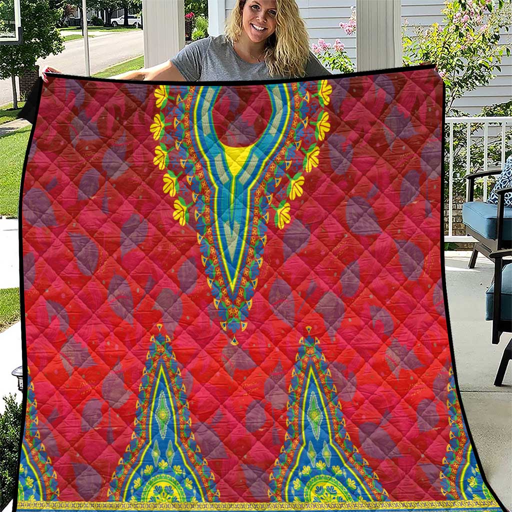 Haiti Choeblack Dashiki Style Quilt Red Color