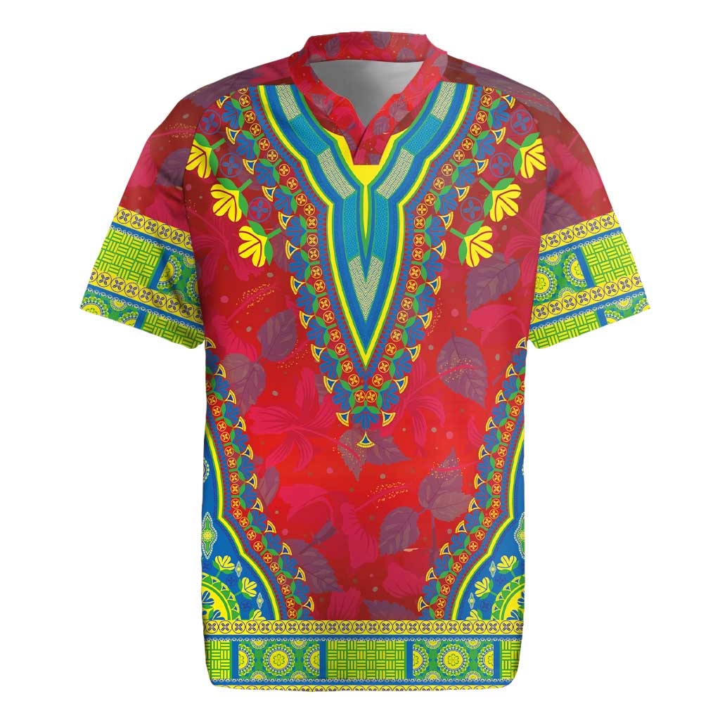 Haiti Choeblack Dashiki Style Rugby Jersey Red Color