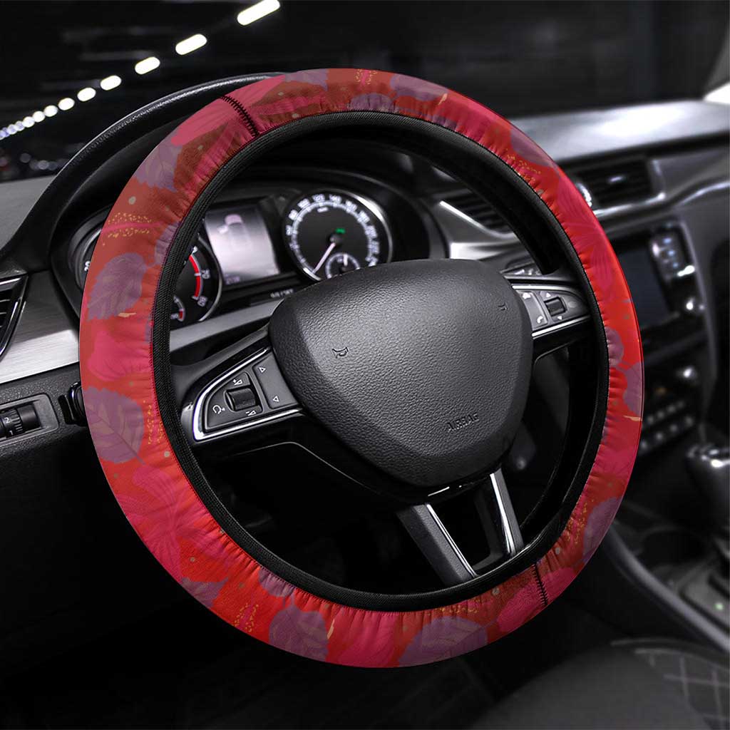 Haiti Choeblack Dashiki Style Steering Wheel Cover Red Color
