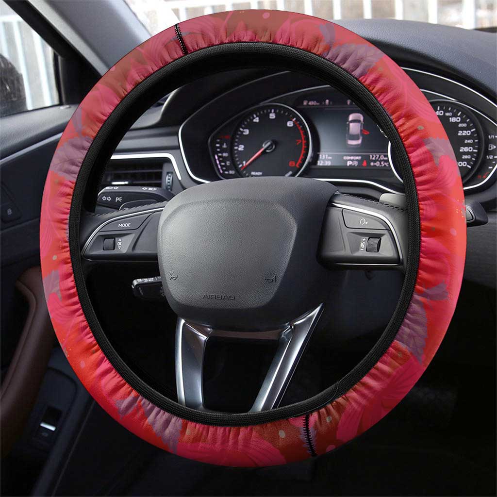 Haiti Choeblack Dashiki Style Steering Wheel Cover Red Color