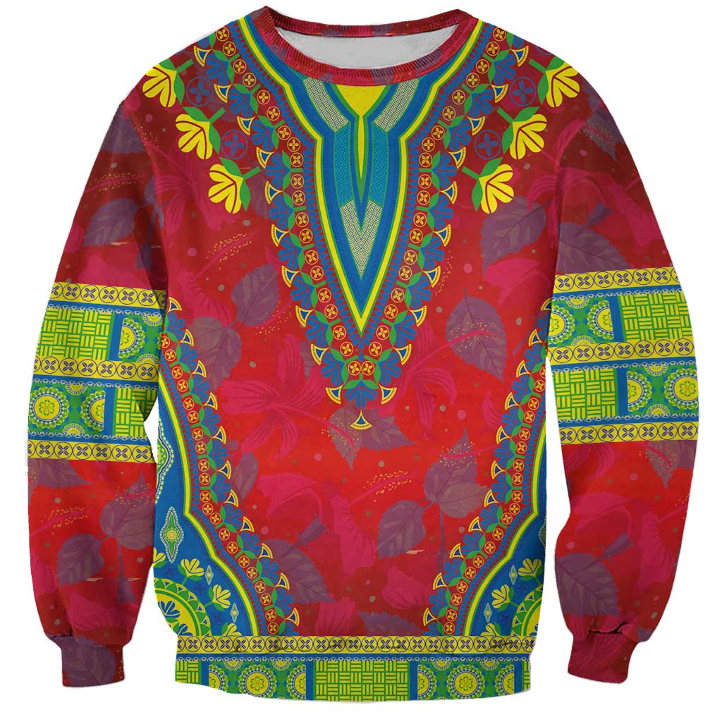 Haiti Choeblack Dashiki Style Sweatshirt Red Color