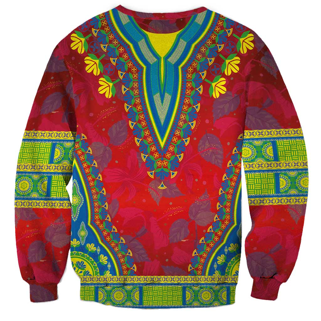 Haiti Choeblack Dashiki Style Sweatshirt Red Color