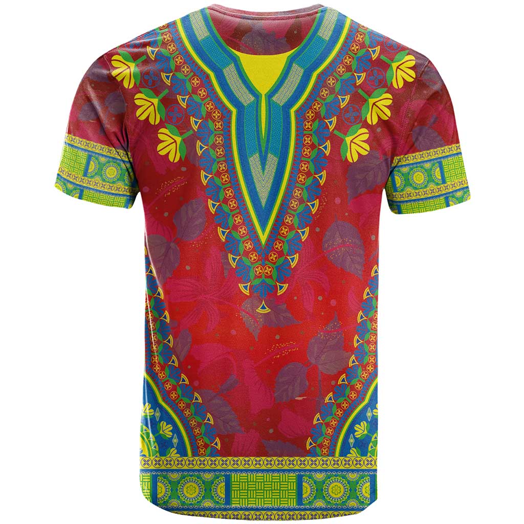 Haiti Choeblack Dashiki Style T Shirt Red Color