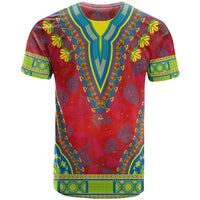 Haiti Choeblack Dashiki Style T Shirt Red Color
