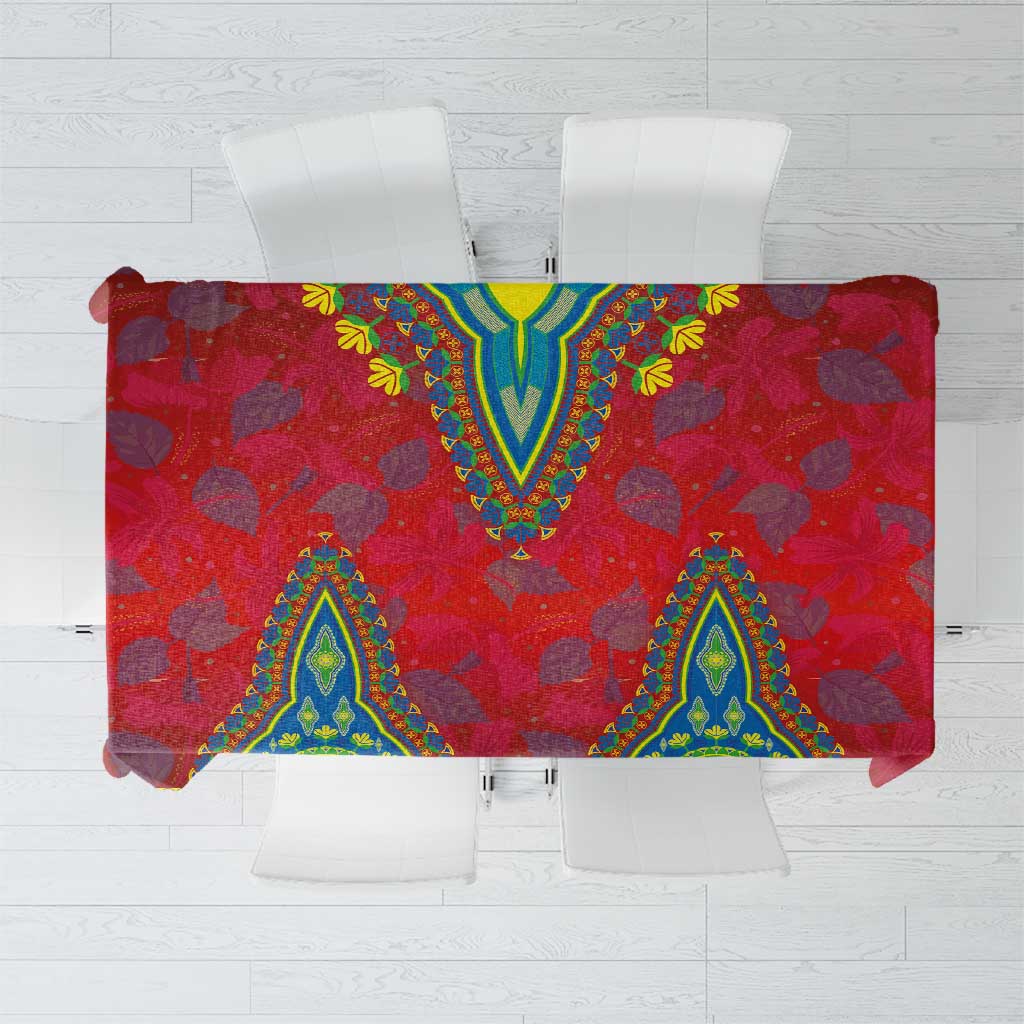 Haiti Choeblack Dashiki Style Tablecloth Red Color