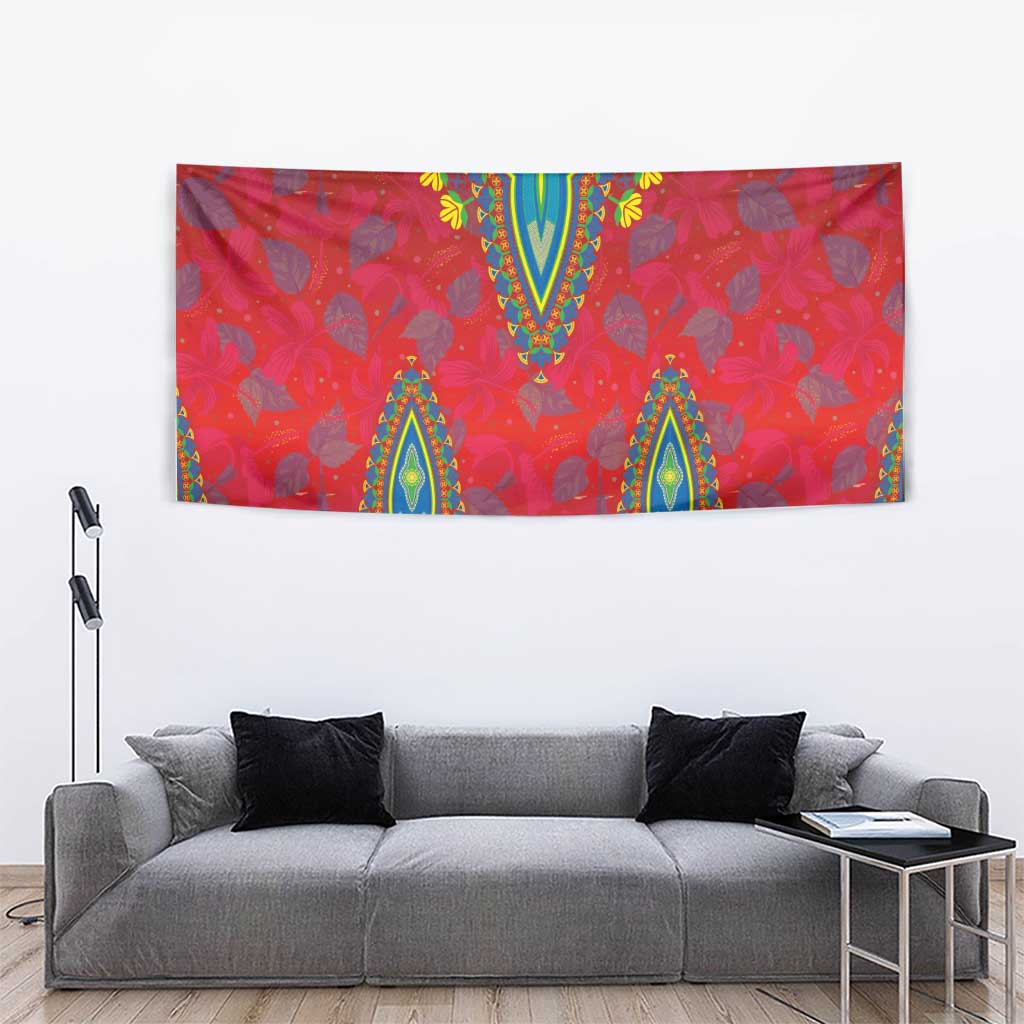 Haiti Choeblack Dashiki Style Tapestry Red Color