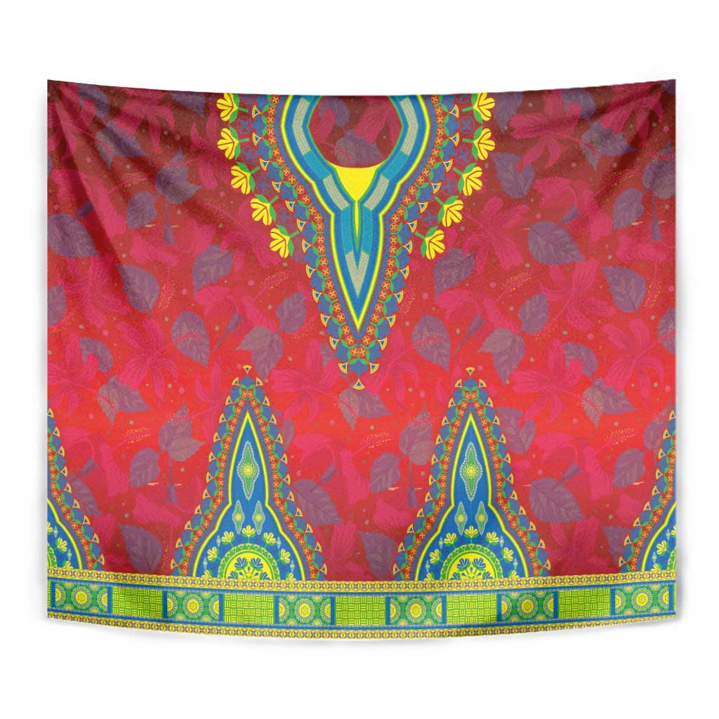 Haiti Choeblack Dashiki Style Tapestry Red Color