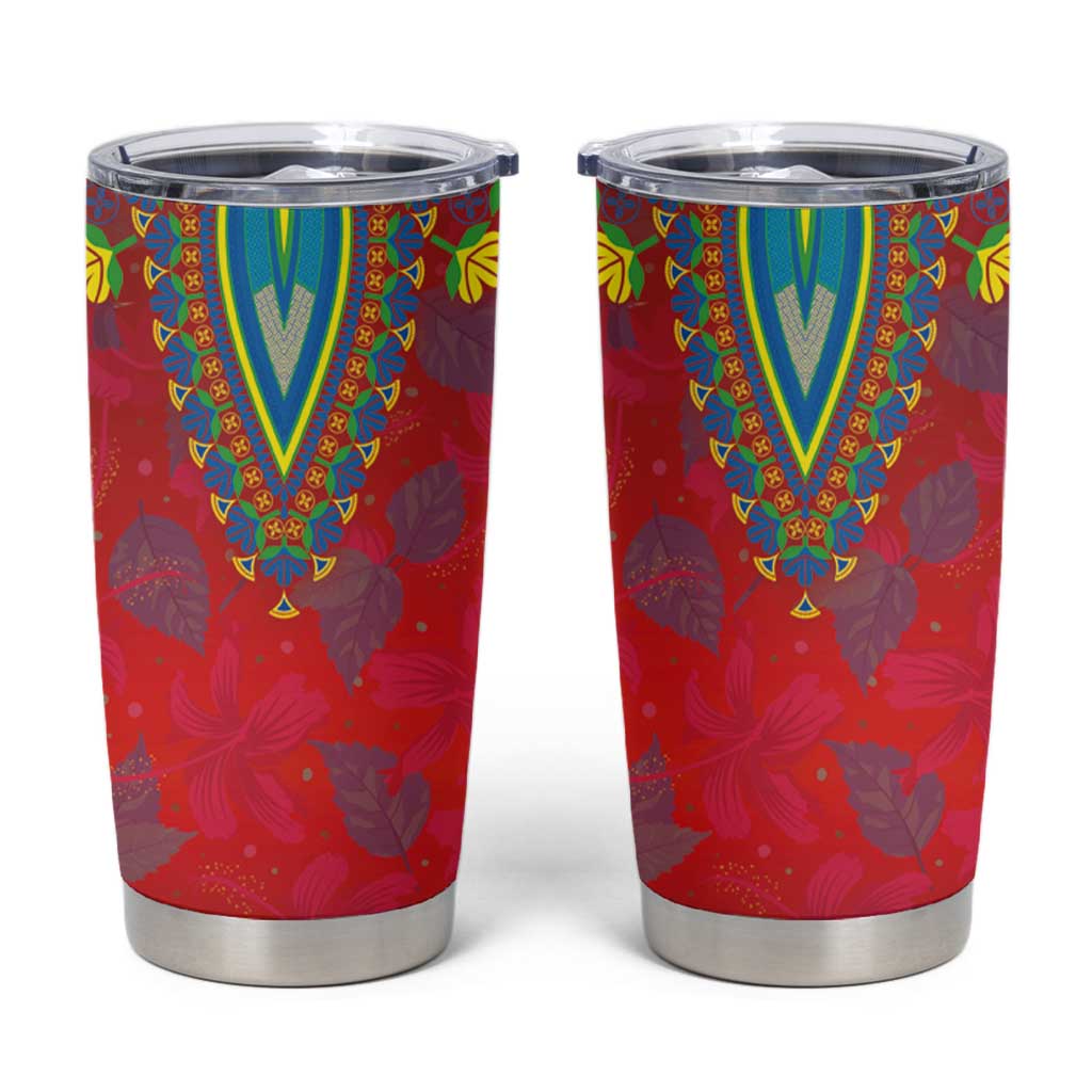 Haiti Choeblack Dashiki Style Tumbler Cup Red Color