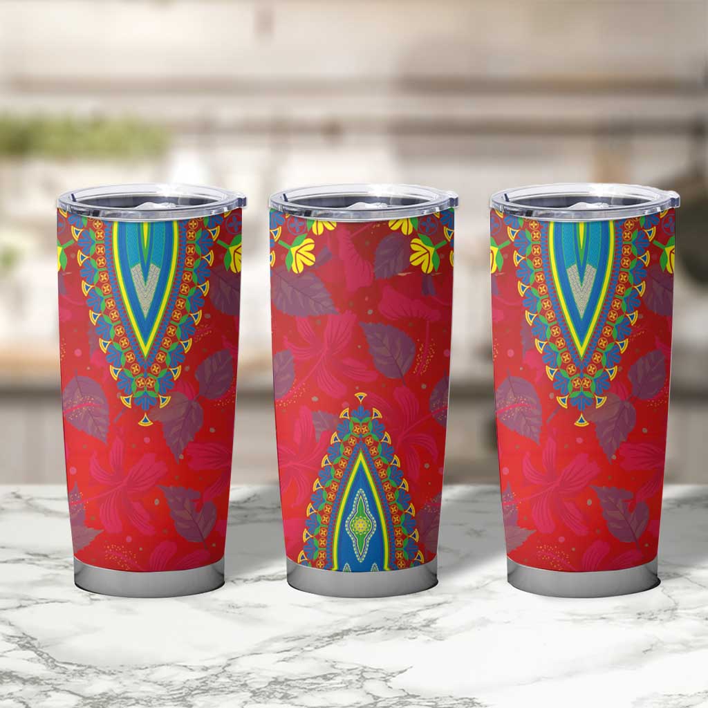 Haiti Choeblack Dashiki Style Tumbler Cup Red Color